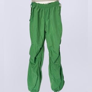 BERSHKA Green Parachute Pants